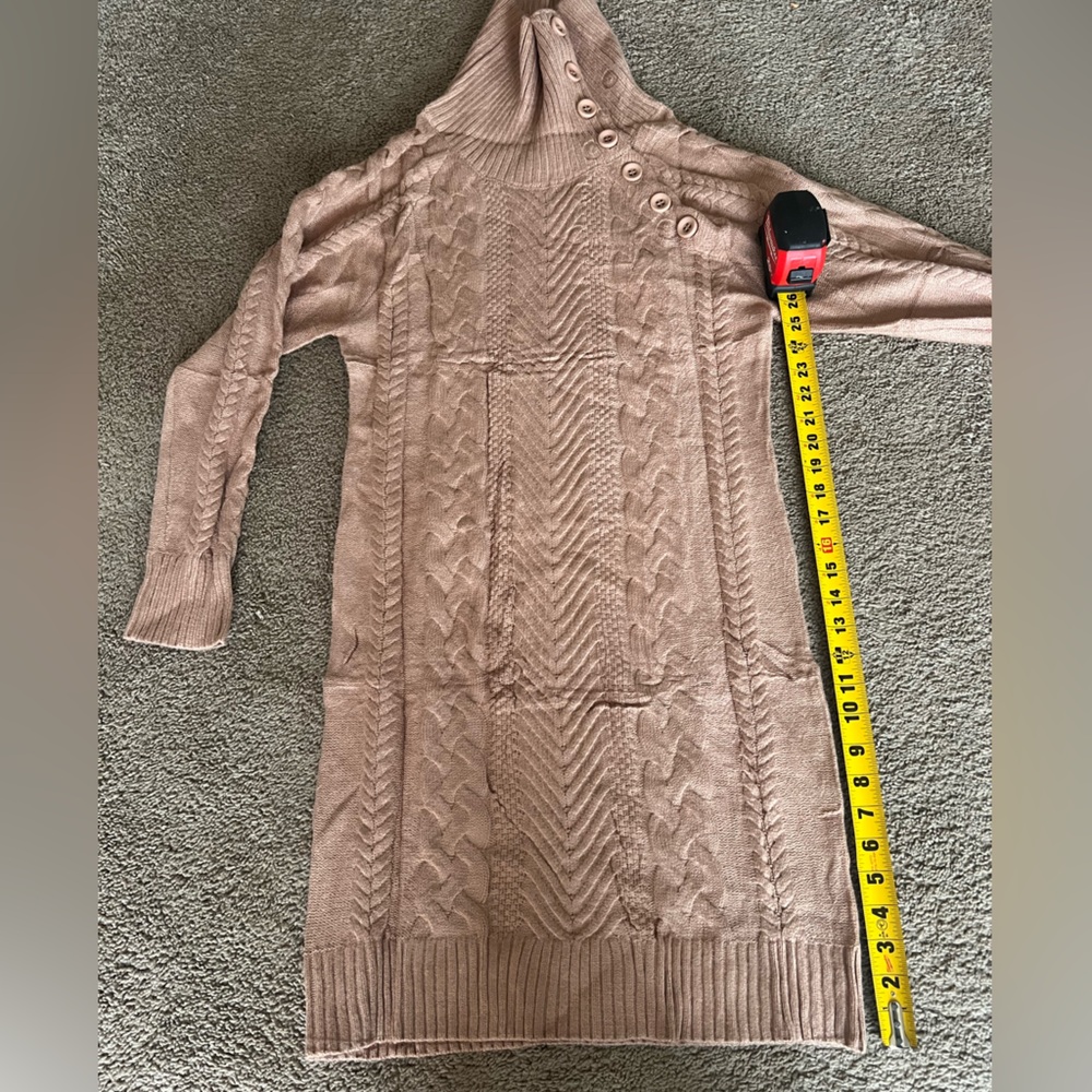 Tan Cable Knit Sweater Dress XL